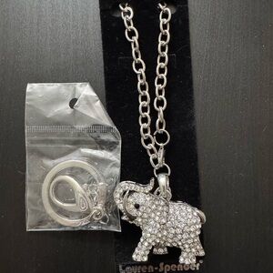 Lauren-Spencer Silver Elephant Keychain